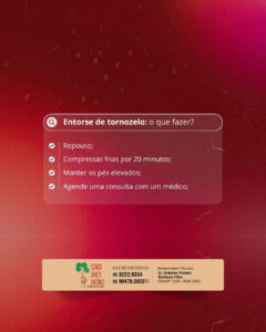 Leia mais sobre o artigo Entorse de tornozelo